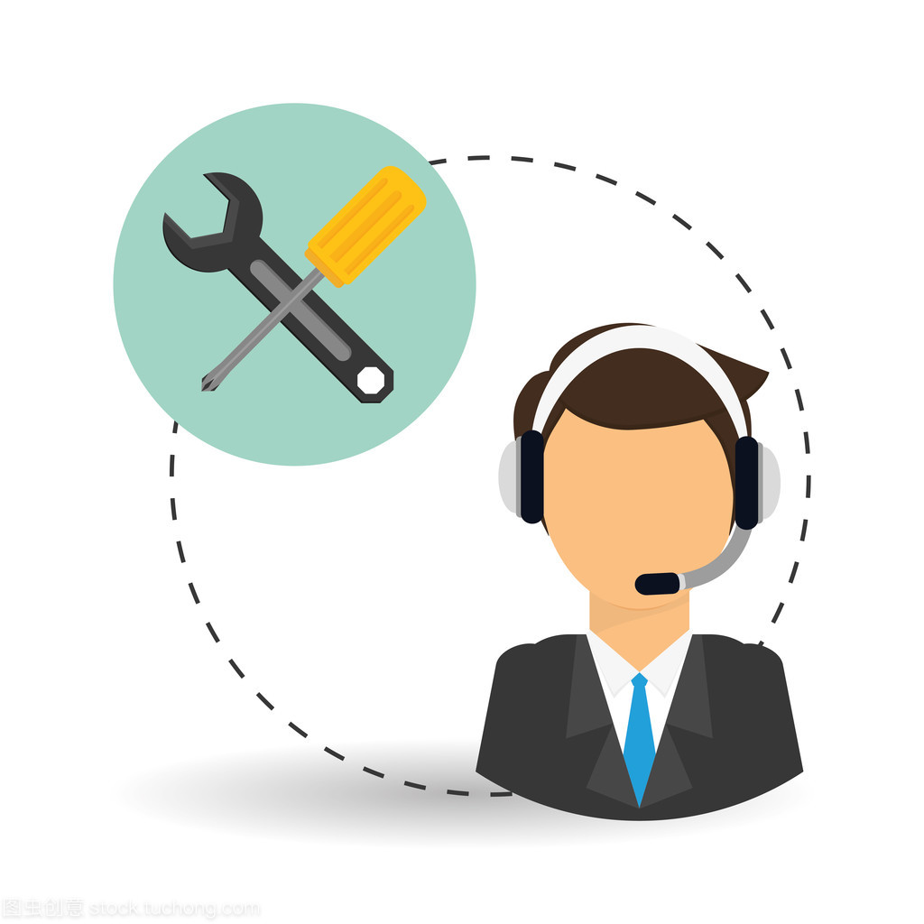 技術(shù)服務(wù)。電話中心圖標(biāo)。支持概念